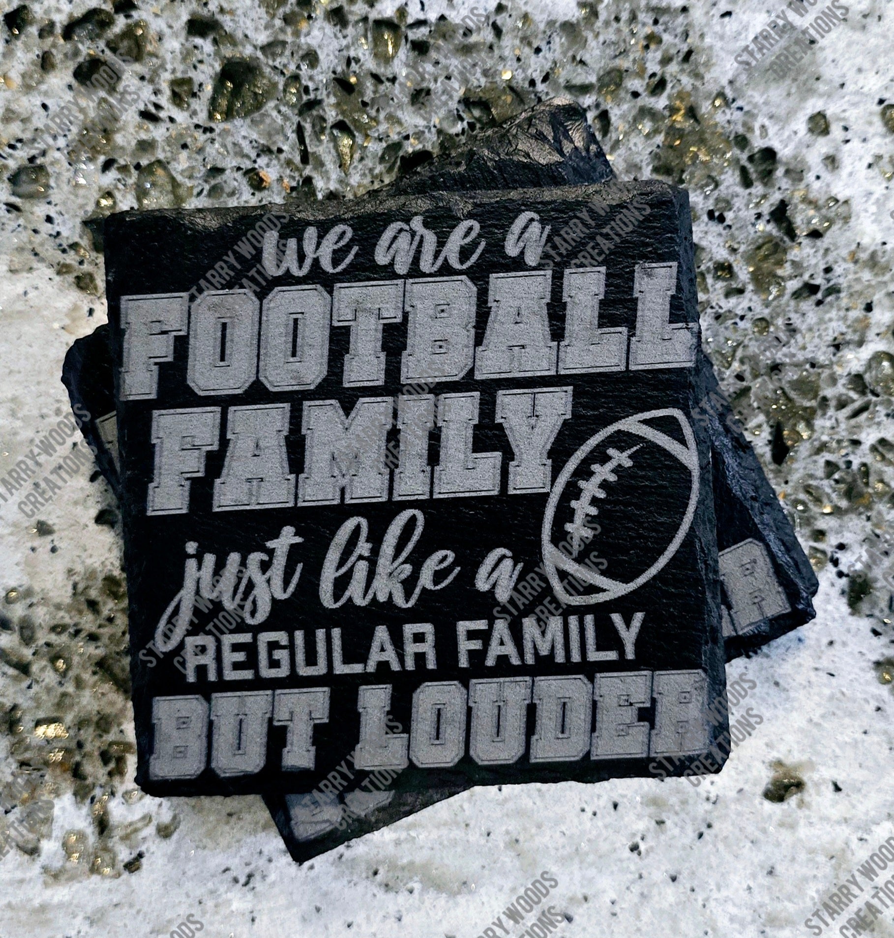 Football Family Slate Coaster
