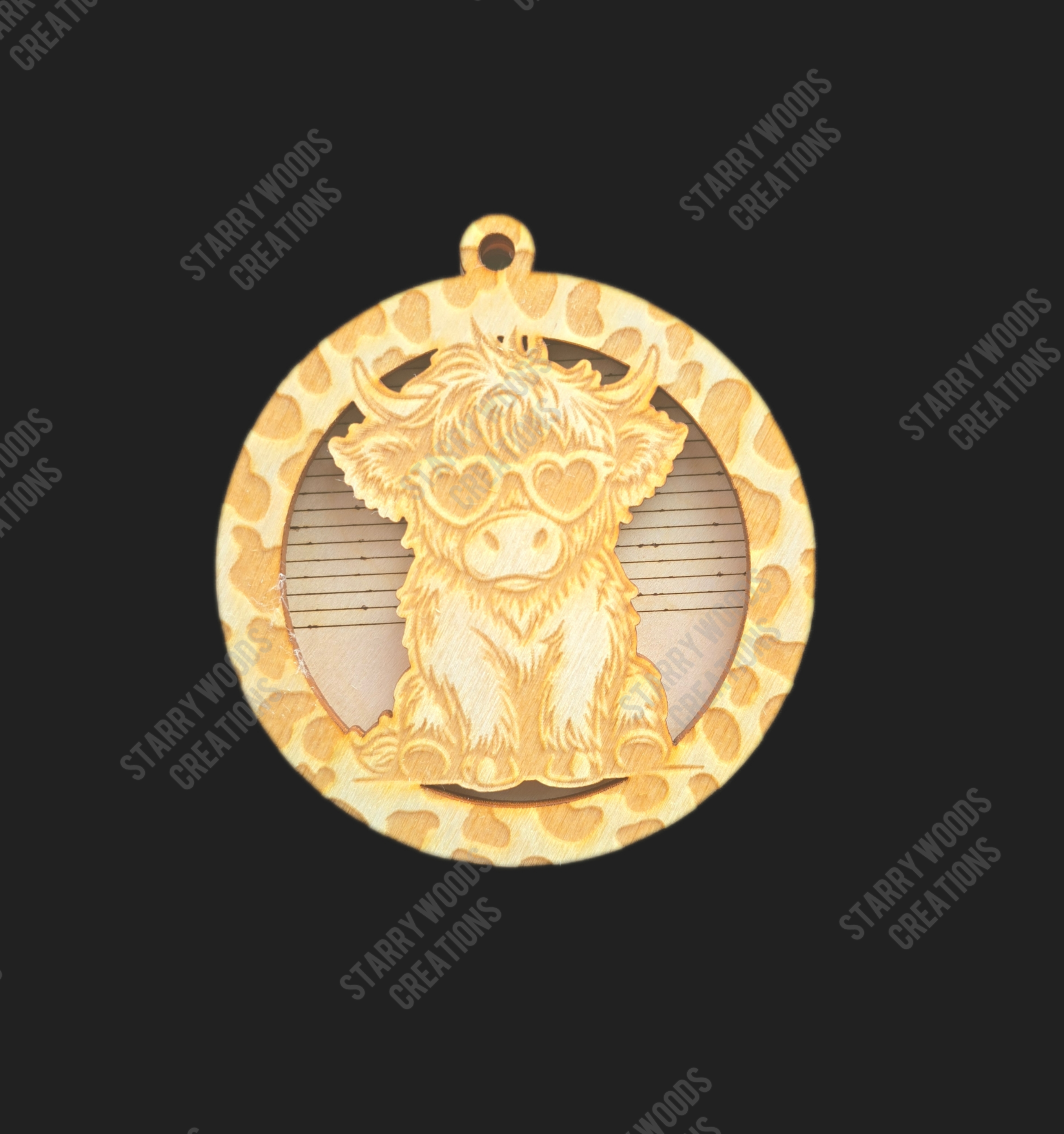 Heart Glasses Cow - Hanging Air Freshener