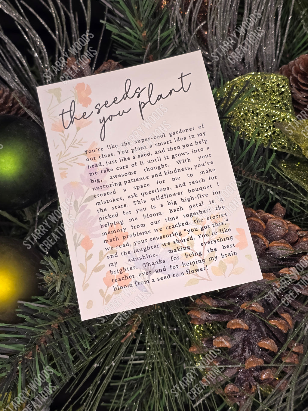 The Seeds You Plant Teacher Ornament