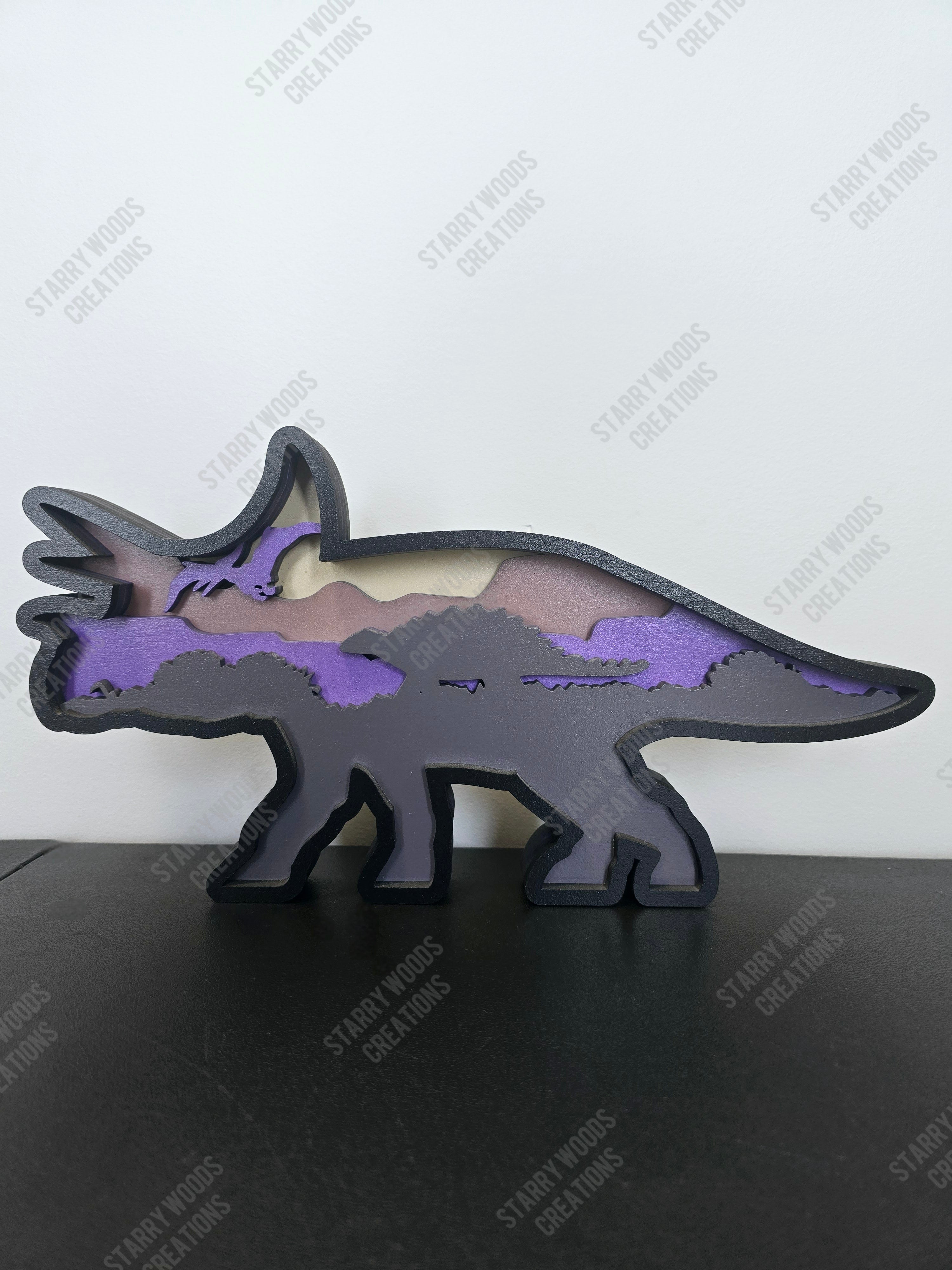 Layered Triceratops Scene