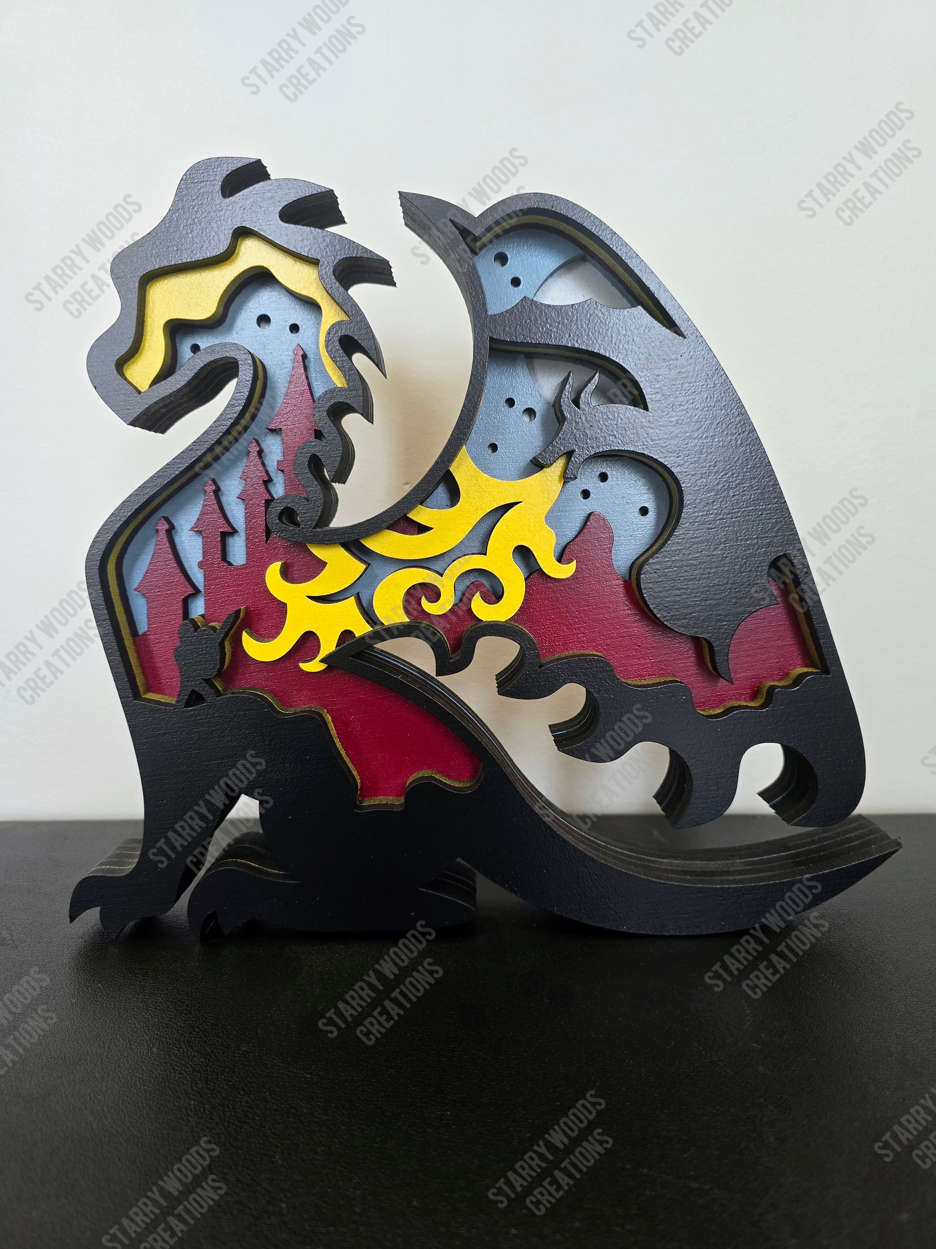 Layered Dragon with Knight Inlay