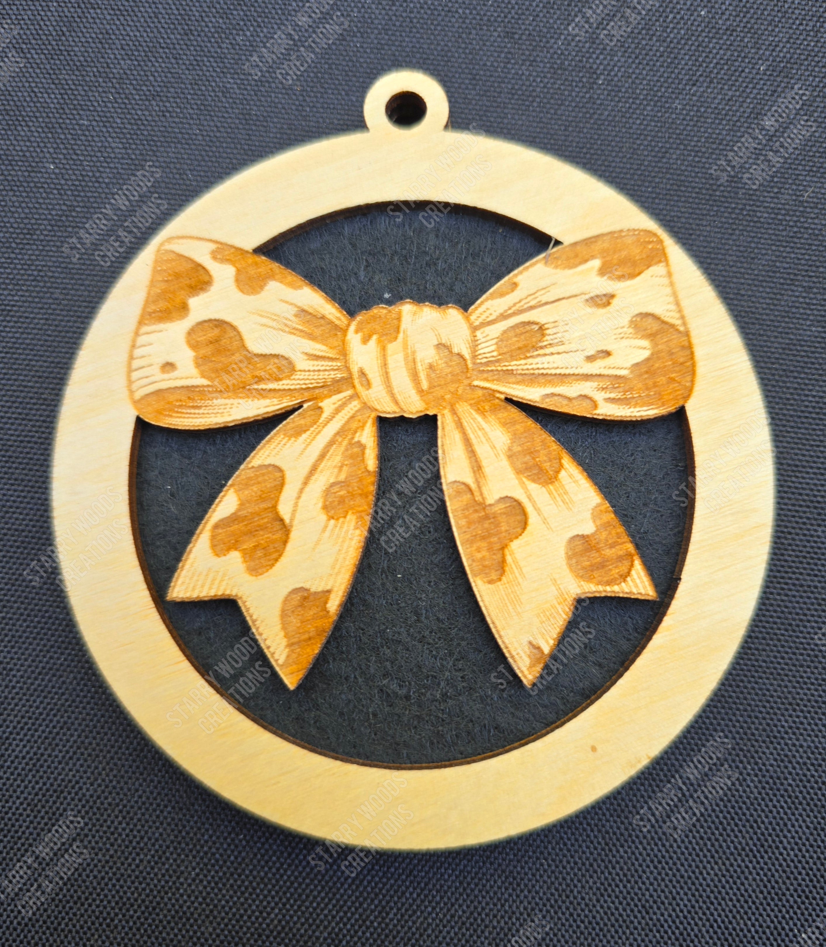 Cow Print Bow Hanging Air Freshener