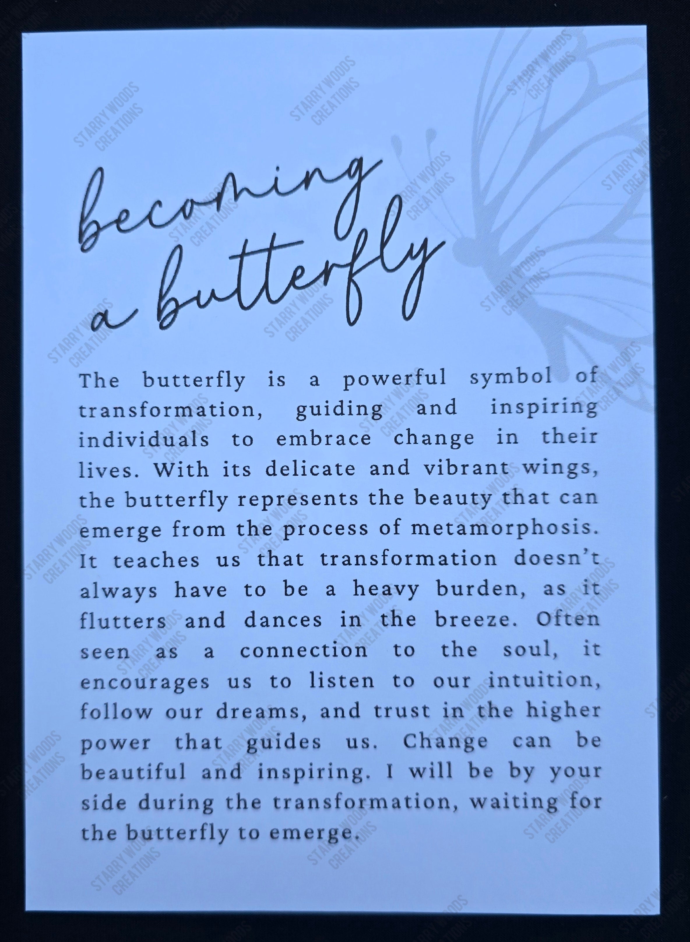 Becoming a Butterfly Story Card Ornament