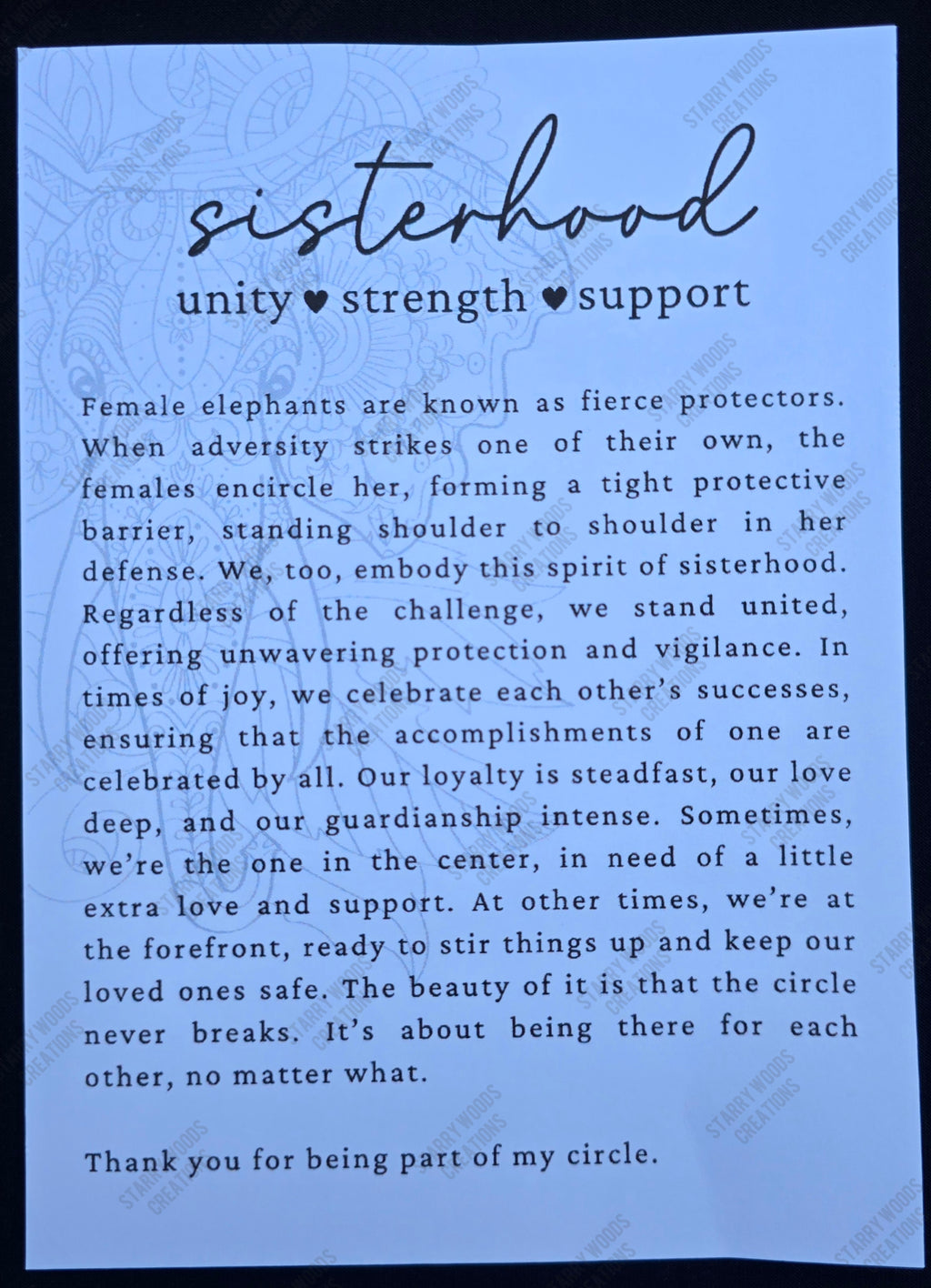 Sisterhood Story Card Ornament