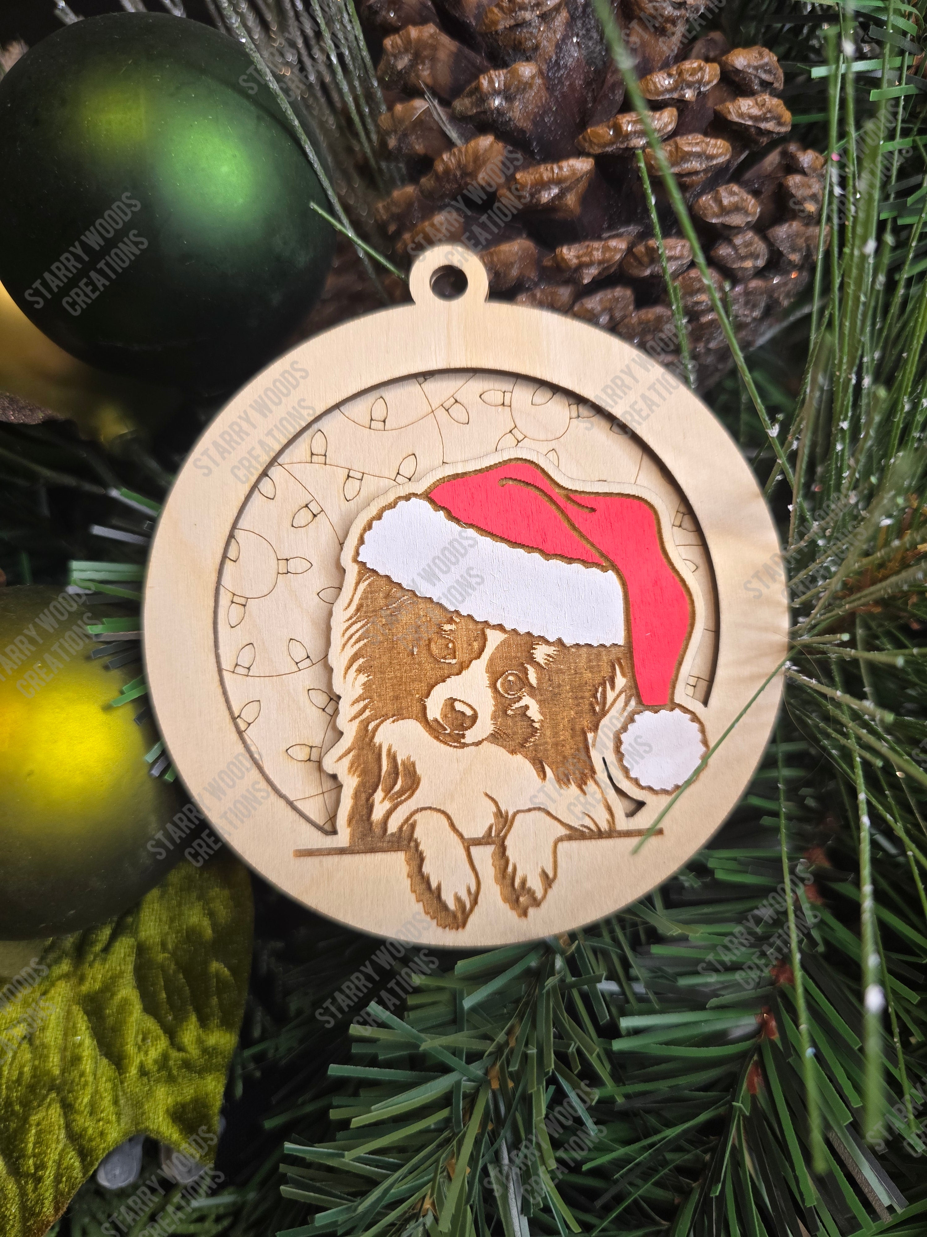 Peeking Dog Ornaments