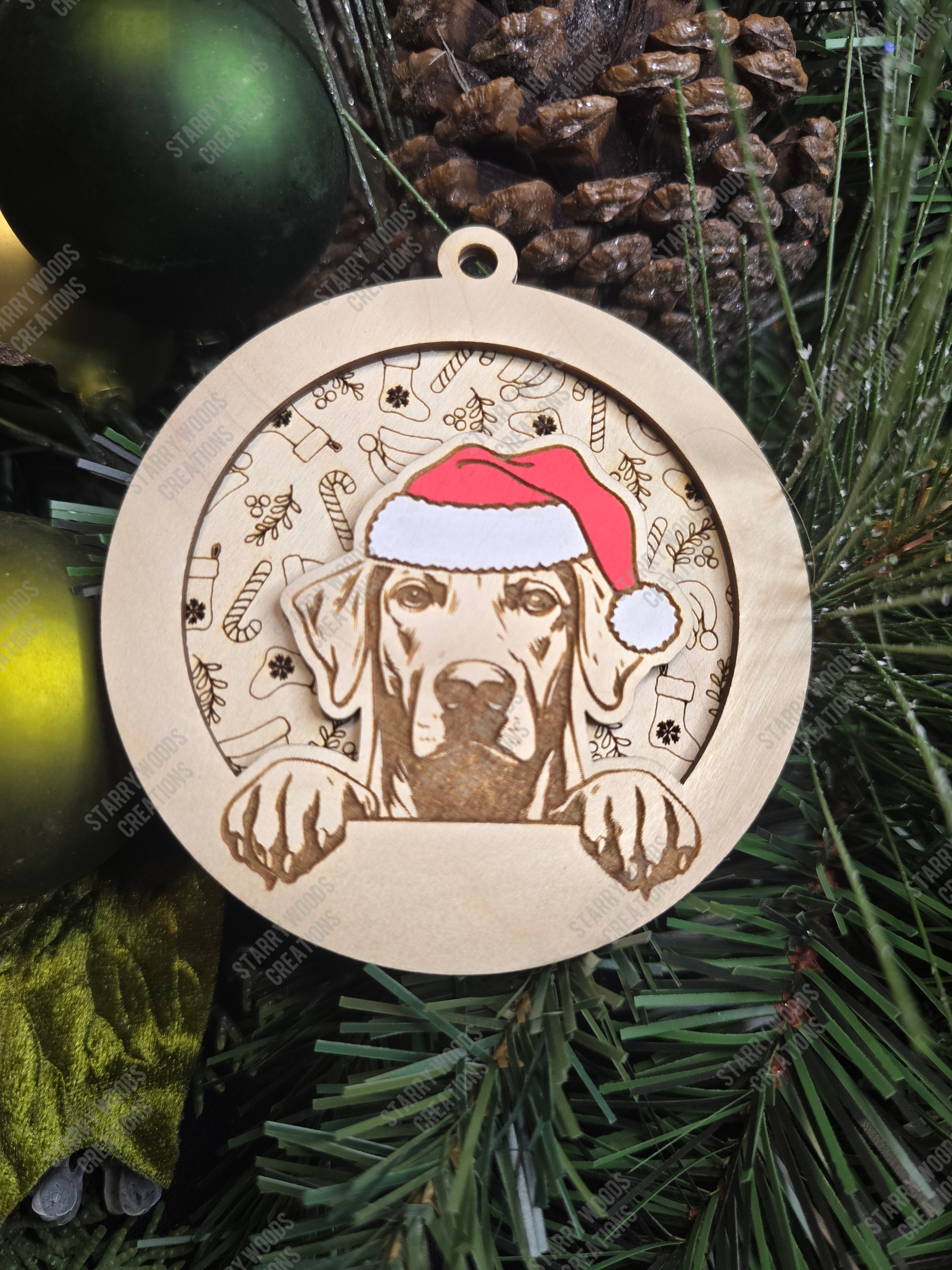 Peeking Dog Ornaments