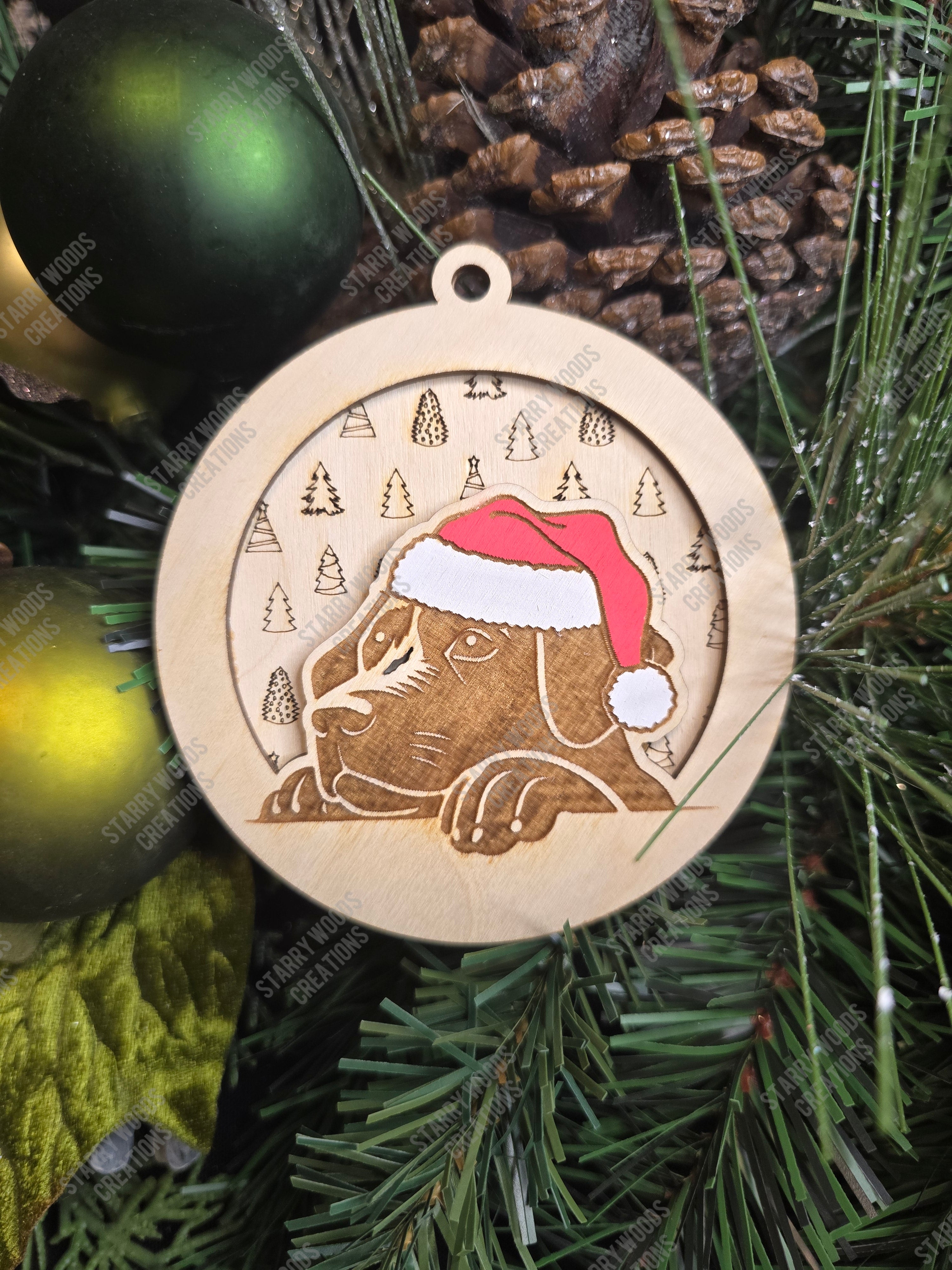 Peeking Dog Ornaments